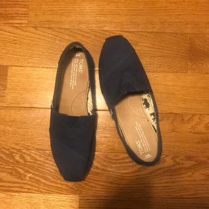 TOMS navy slip ons